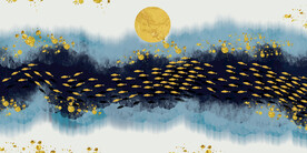 晶瓷画 彩绘 鱼群