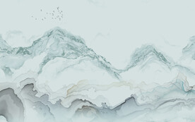 简约客厅山水 tif分层画 