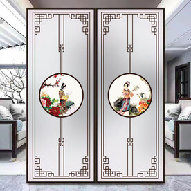 高清分层彩白彩屏风打印图