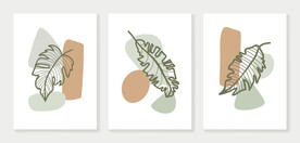 简约植物叶子装饰画