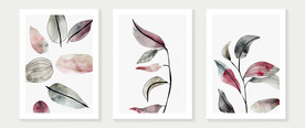 水彩植物叶子装饰画
