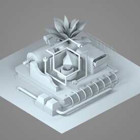 立体 卡通 房子 C4D