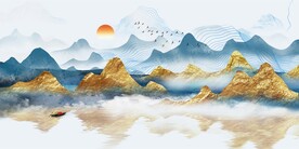 意境金山水装饰画