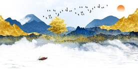 高端意境金山装饰画