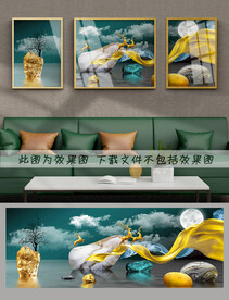 轻奢麋鹿装饰画