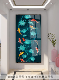 九鱼莲花装饰画