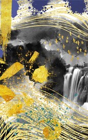 抽象流水生财洒金装饰画