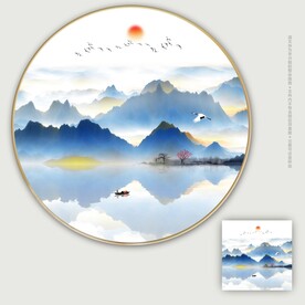 圆形山水画