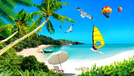 阳光沙滩椰子树