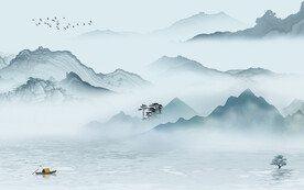 意境 山水中式画 TIF分层 