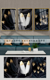 黑白羽毛装饰画