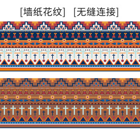欧式民俗风过道墙纸花纹图案
