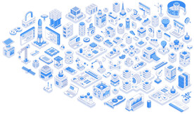 高科技电脑2.5D插画