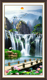 竖幅山水画