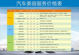 汽车美容服务价格表