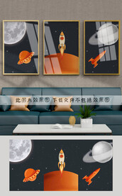 卡通太空人装饰画