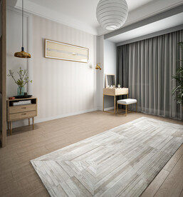 现代简约卧室背景墙场景效果图