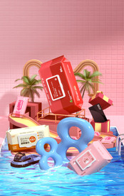 湿巾品牌活动模型