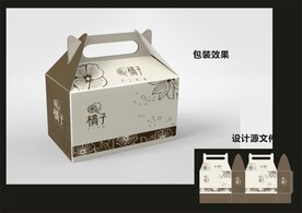 蛋糕西点包装效果图+平面图 
