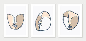 抽象线条人物简约装饰画