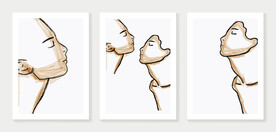 简约线条人物抽象装饰画