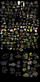 CAD卡通美食素材图库