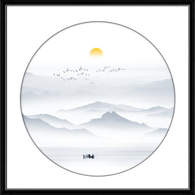 新中式水墨山水画