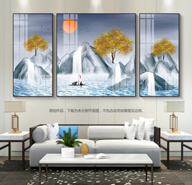 现代客厅装饰画大好河山挂画