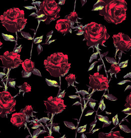 黑底玫瑰花