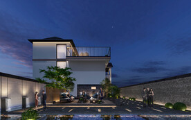 别墅庭院夜景设计案例效果图