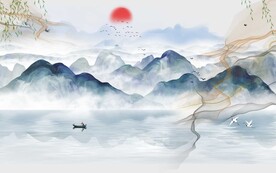 高端意境电视背景墙