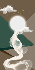 旭日东升抽象玄关装饰画