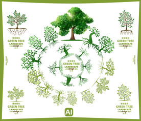 树干树根 大树矢量