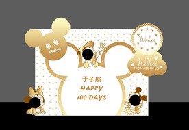 白金米老鼠 米奇 米妮 生日背