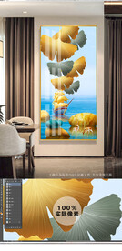 一帆风顺玄关晶瓷画