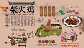 柴火鸡背景墙