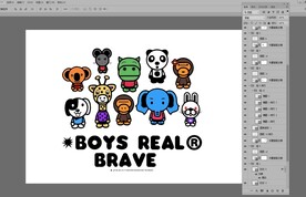 可爱手绘动物园卡通动物时尚英文