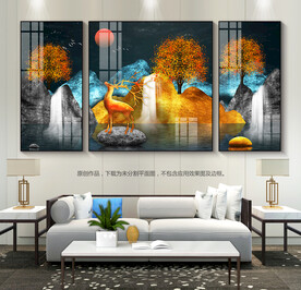 轻奢风客厅装饰画沙发背景画壁画