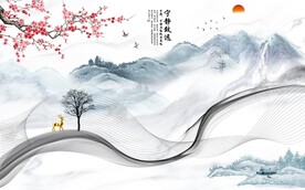 新中式背景墙图片