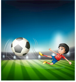 少儿足球卡通插画