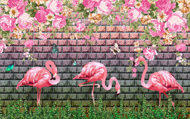 火烈鸟背景墙