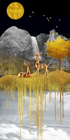 流水生财铂金轻奢装饰画