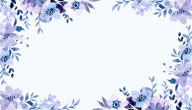 春季紫色水彩花卉