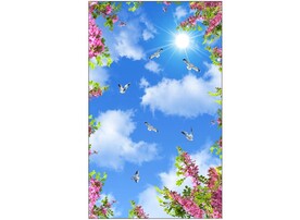 蓝天白云鸽子鲜花