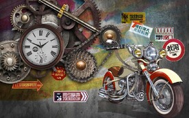 工业风机械齿轮酒吧KTV背景墙