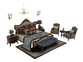 豪华欧式床3d模型