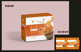 女性花茶包装效果图+平面图 