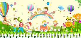 卡通儿童学习乐园背景画