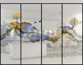 高清分层彩白彩推拉门写真图