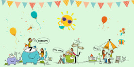 卡通儿童背景墙